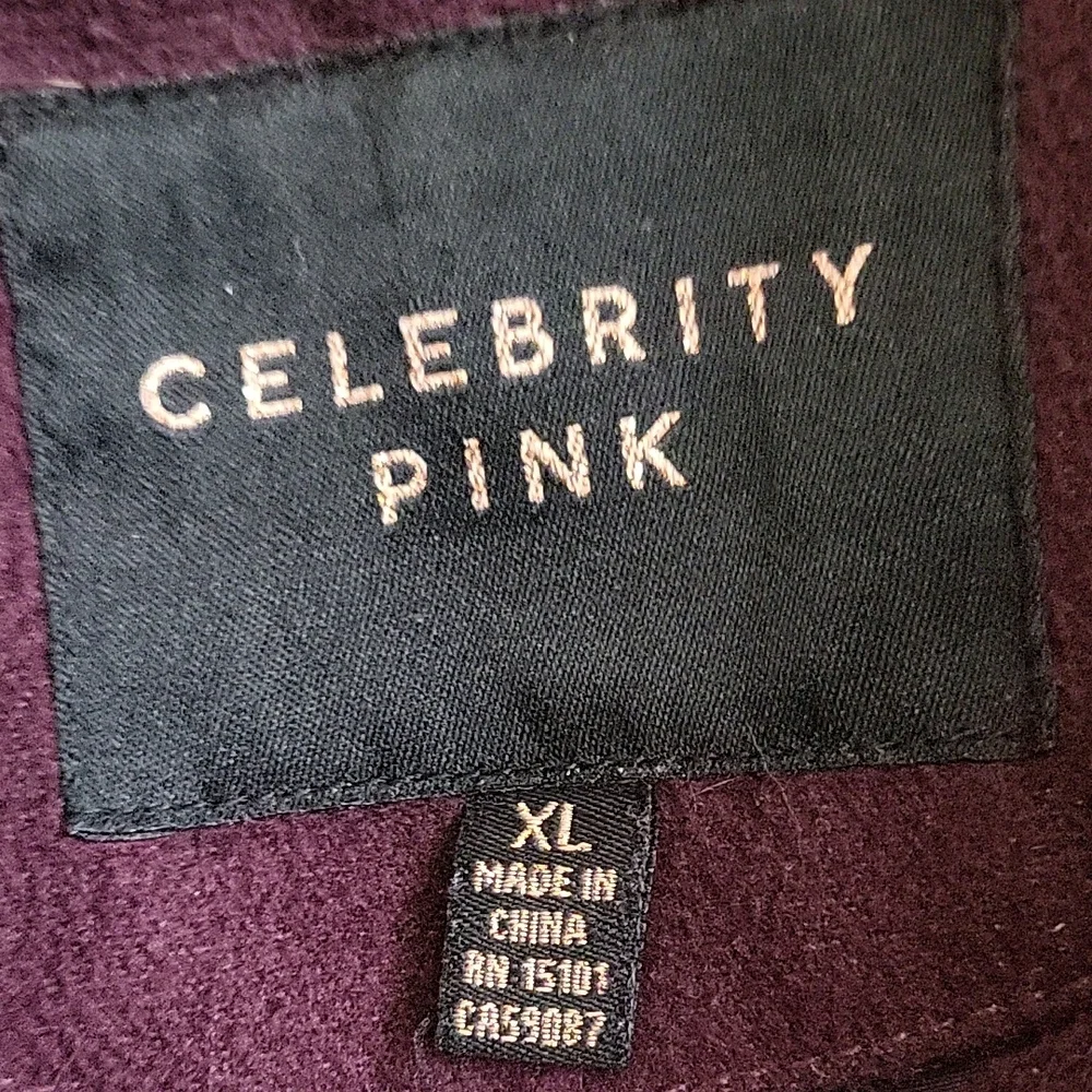Celebrity Pink Women's Purple Pea Coat - Picture 2 of 7